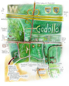 Gödöllői Waldorf Iskola – térkép Kőhalmi Ákos munkája